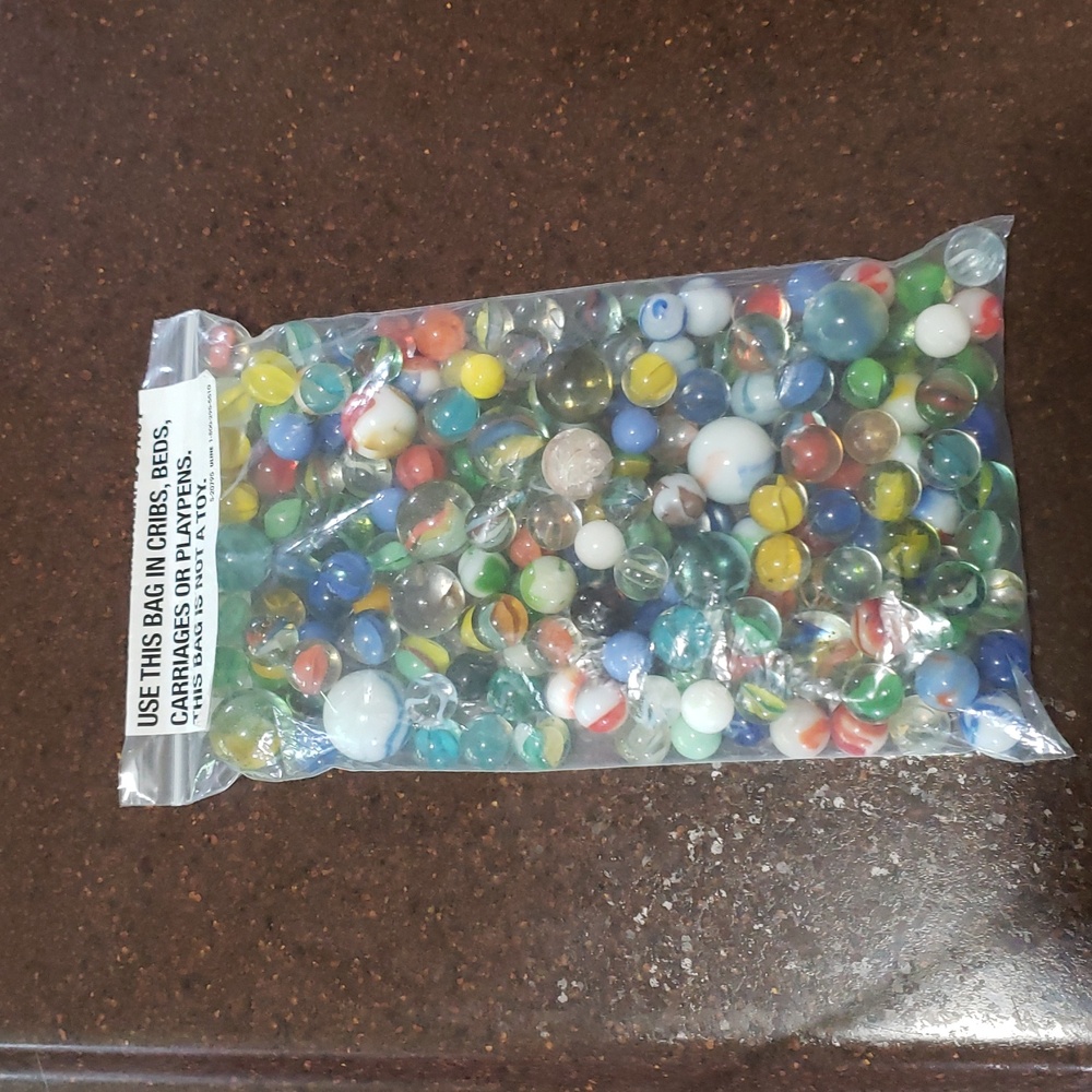 2.lbs 4.3 oz. vintage Marbles, All Sizes.